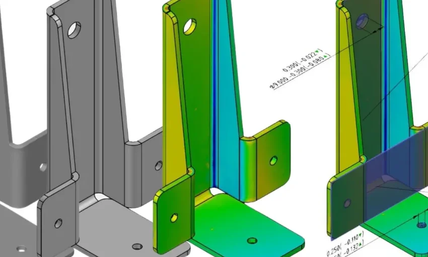 3D-Scan: Falschfarbenvergleich von Blechbiegeteilen