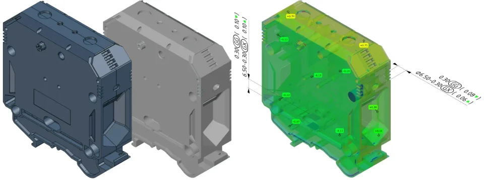 Computertomographie: Volumenmodell mit Falschfarbenvergleich